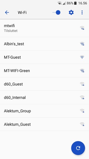 Du er nu tilsluttet Wi-Fi netværket