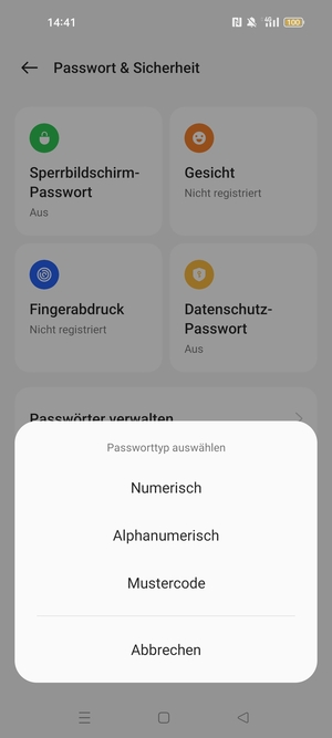 Wählen Sie Mustercode