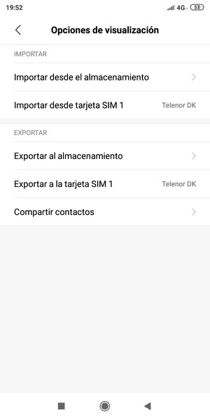 Seleccione Importar desde tarjeta SIM