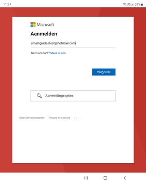 Voer uw Hotmail adres in en selecteer Volgende