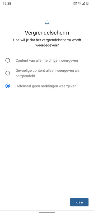 Selecteer uw voorkeursoptie en selecteer Klaar