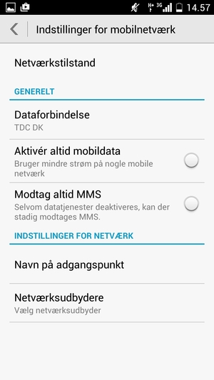 Vælg Netværkstilstand / GSM-/UMTS-netværkspræferencer