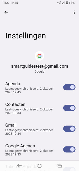 Selecteer de Menu-knop