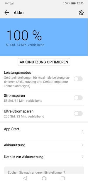 Schalten Sie Stromsparen ein