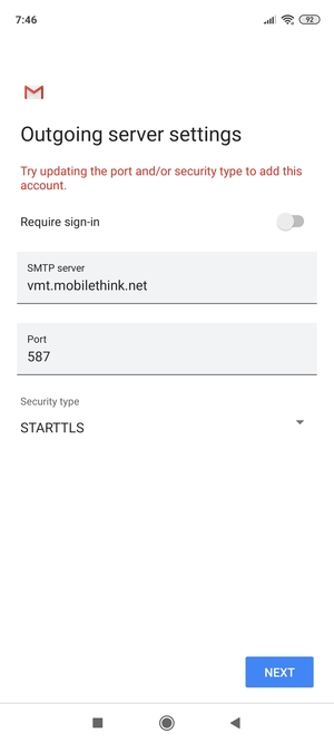 Select Security type