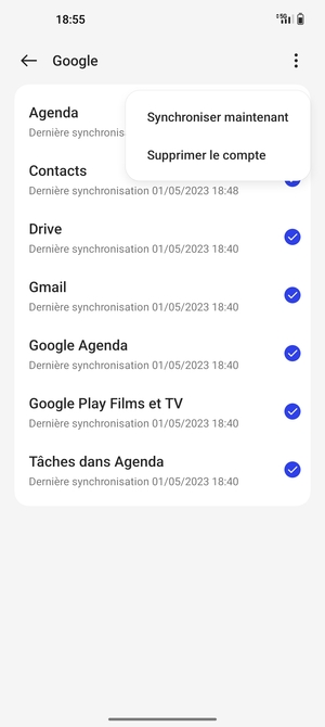 Sélectionnez Synchroniser maintenant