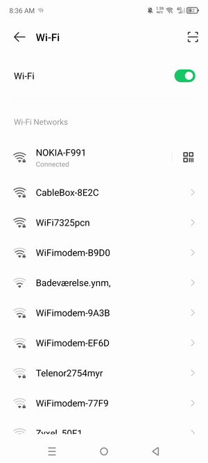 You are now connected to the Wi-Fi network
