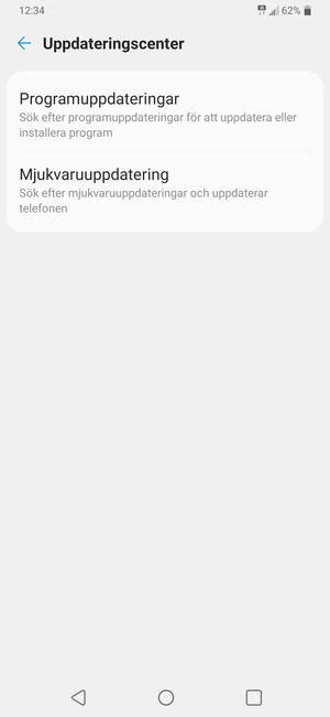 Välj Mjukvaruuppdatering