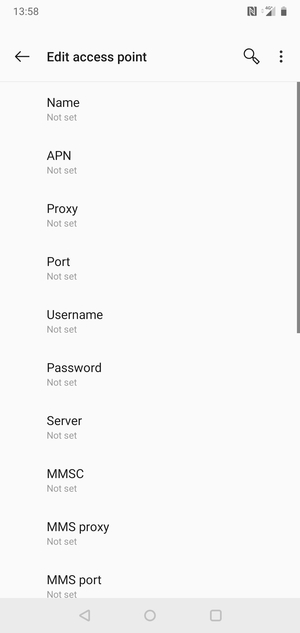 Enter MMS information