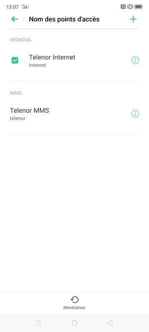 Sélectionnez Réinitialiser