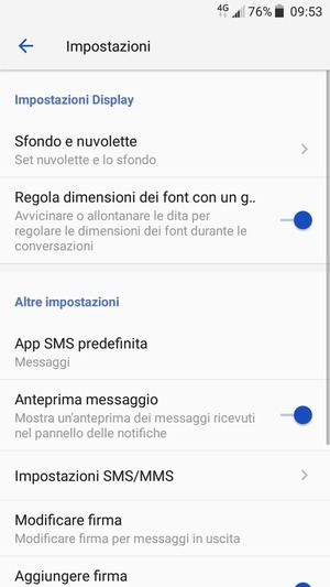 Seleziona Impostazioni SMS/MMS