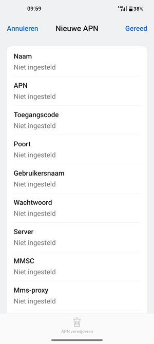 Voer internetgegevens in