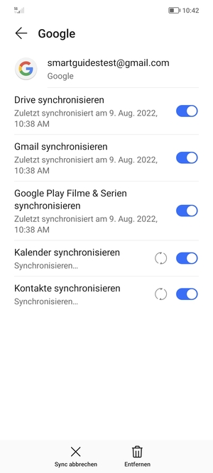 Ihre Daten werden synchronisiert