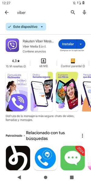 Seleccione la aplicación