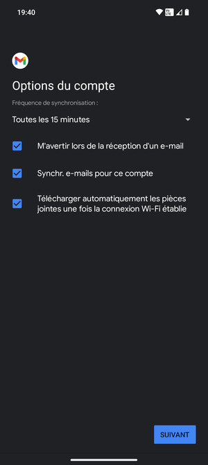 Sélectionnez SUIVANT
