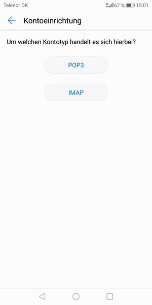 Wählen Sie POP3 oder IMAP