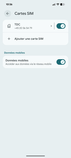 Sélectionnez Ajouter une carte SIM