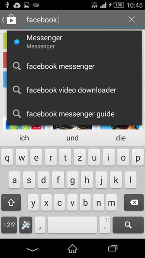 Geben Sie den Namen der App ein und wählen Sie Suchen