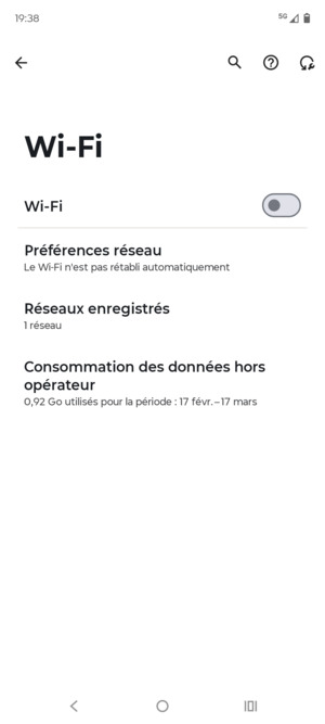 Activer le Wi-Fi