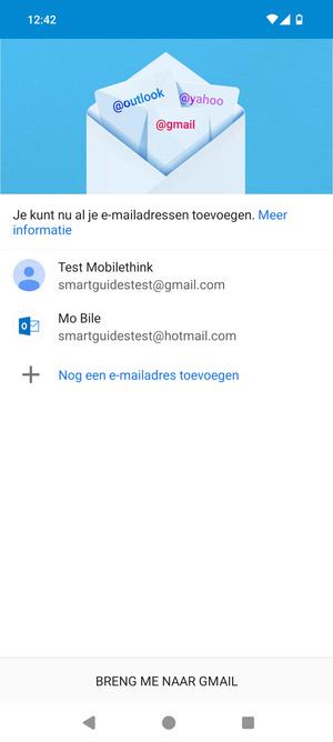 Selecteer BRENG ME NAAR GMAIL
