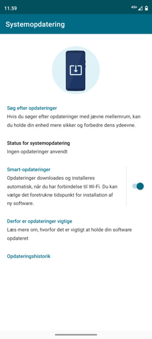 Vælg Søg efter opdateringer