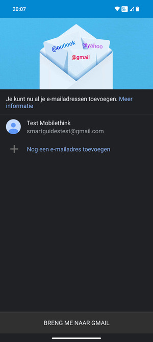 Selecteer BRENG ME NAAR GMAIL