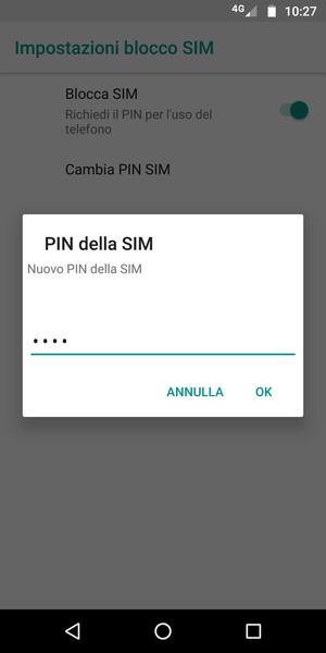 Inserisci Nuovo PIN della SIM e seleziona OK