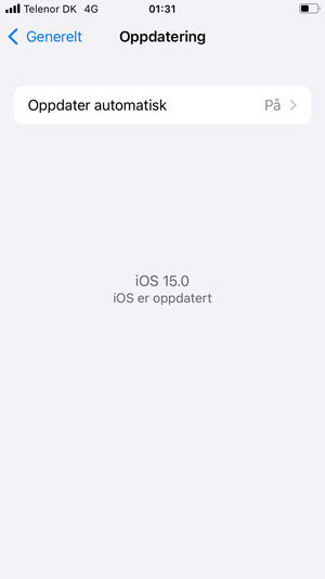 Hvis din iPhone er oppdatert, vil du se følgende skjermbilde