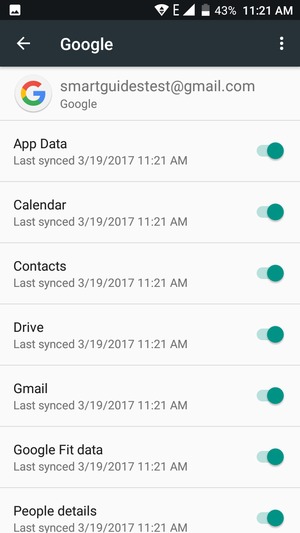 Make sure Contacts is selected