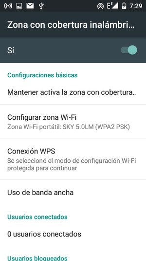 El teléfono ha sido configurado para su uso como módem
