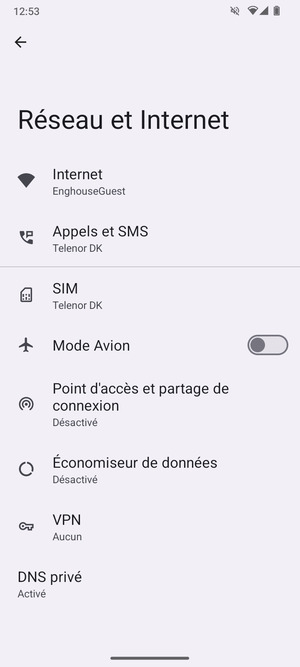 Sélectionnez SIM