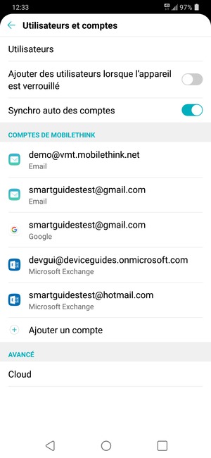 Sélectionnez votre compte Google