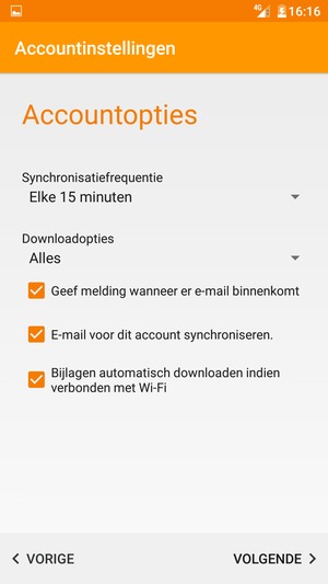 Selecteer VOLGENDE