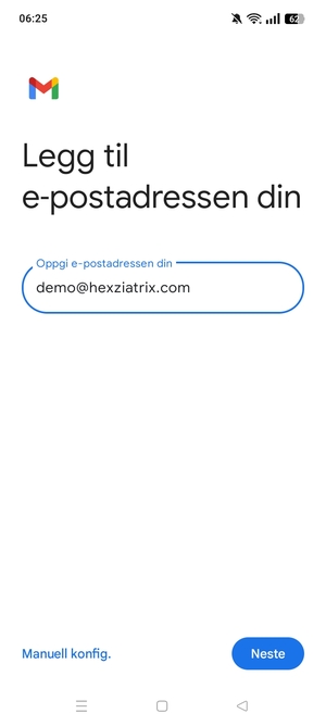 Skriv inn e-postadresse og velg Neste