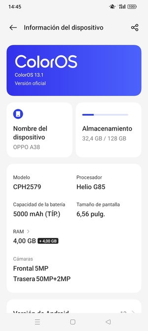 Seleccione ColorOS