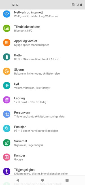 Bla til og velg Posisjon