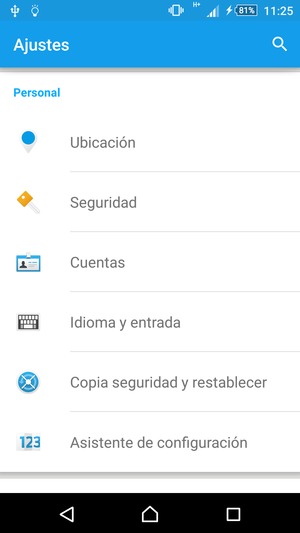 Desplácese y seleccione Cuentas