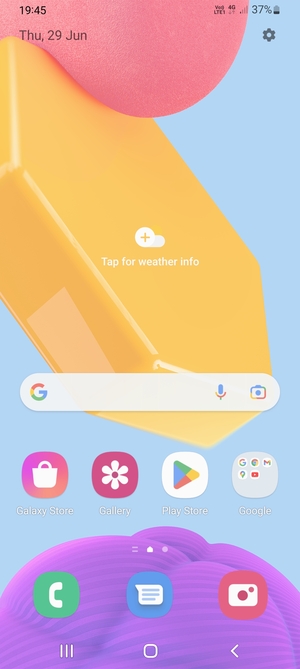 Slide down the top menu