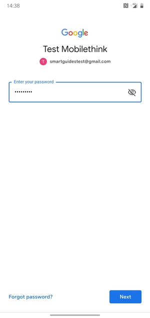 Enter your password and select Next