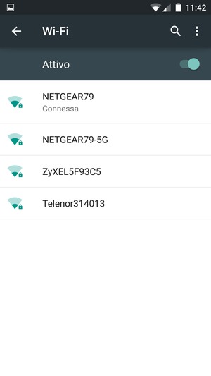Ora sei connesso alla rete Wi-Fi