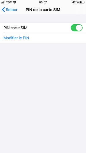Sélectionnez Modifier le PIN