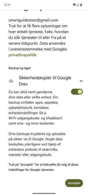 Vælg Acceptér