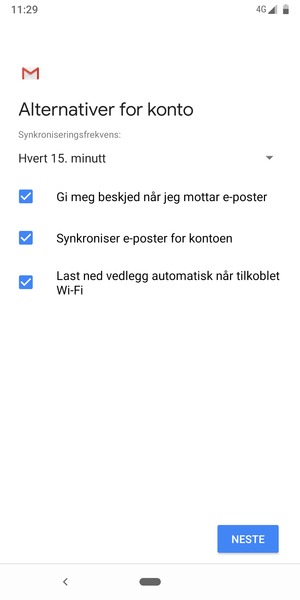 Velg NESTE