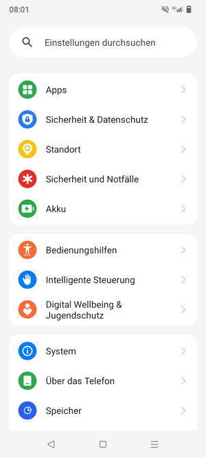 Scrollen Sie und wählen Sie Sicherheit & Datenshutz 
