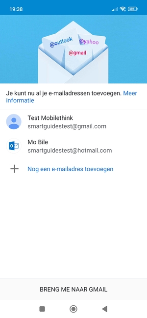 Selecteer BRENG ME NAAR GMAIL