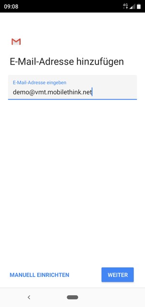 Geben Sie Ihre E-Mail-Adresse ein und wählen Sie WEITER