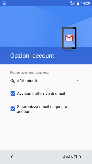 Seleziona AVANTI