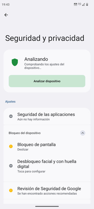 Seleccione Bloqueo de pantalla