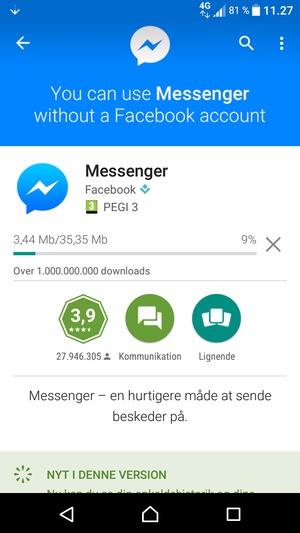 Afvent at installeringen er afsluttet