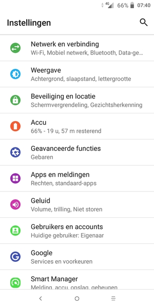 Selecteer Netwerk en verbinding